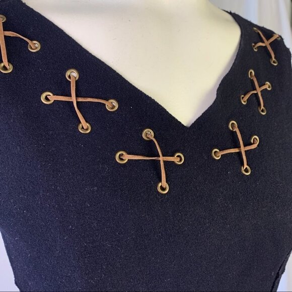 PHILOSOPHY DI ALBERTA FERRETTI BLUE NAVY MINI  DRESS SHORT SLEEVE BOHEMIAN DRESS - Picture 8 of 11